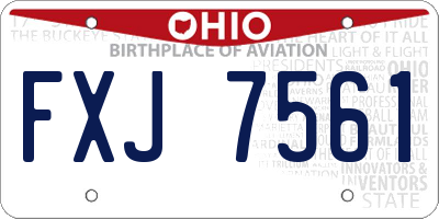 OH license plate FXJ7561