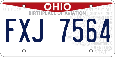 OH license plate FXJ7564