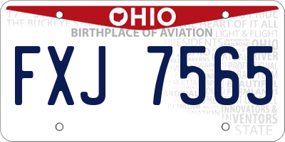 OH license plate FXJ7565