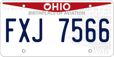 OH license plate FXJ7566