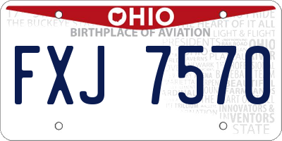 OH license plate FXJ7570