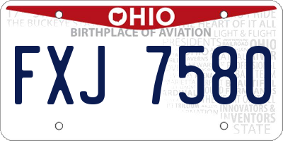 OH license plate FXJ7580