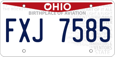 OH license plate FXJ7585