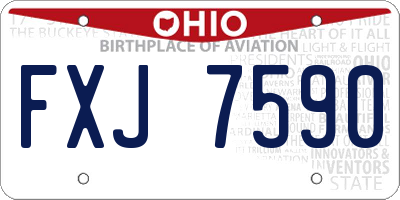 OH license plate FXJ7590