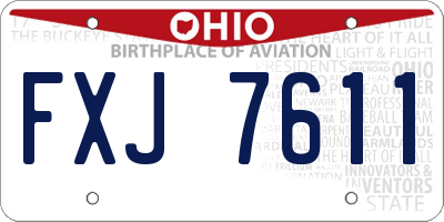 OH license plate FXJ7611