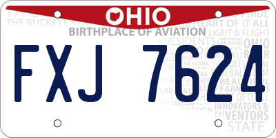 OH license plate FXJ7624
