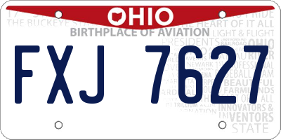 OH license plate FXJ7627