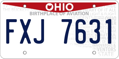 OH license plate FXJ7631