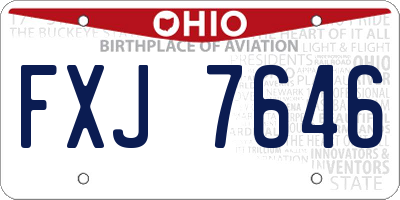 OH license plate FXJ7646