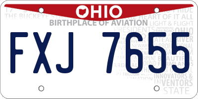 OH license plate FXJ7655