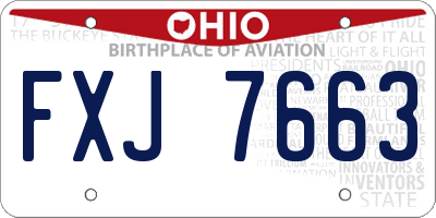 OH license plate FXJ7663
