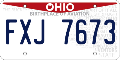OH license plate FXJ7673