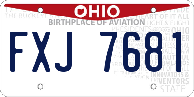 OH license plate FXJ7681