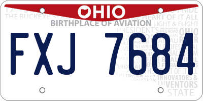 OH license plate FXJ7684