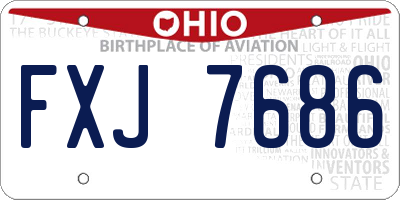OH license plate FXJ7686