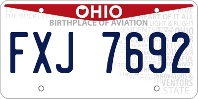 OH license plate FXJ7692