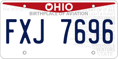 OH license plate FXJ7696