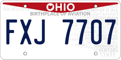 OH license plate FXJ7707