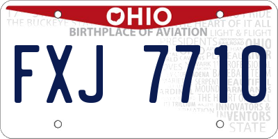 OH license plate FXJ7710
