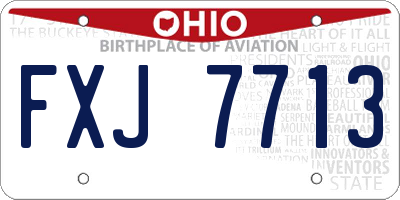 OH license plate FXJ7713