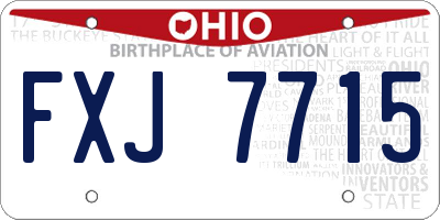 OH license plate FXJ7715