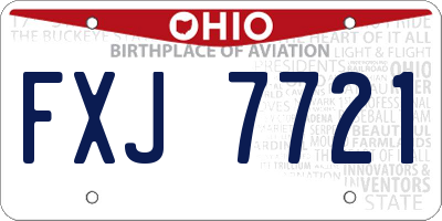 OH license plate FXJ7721
