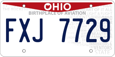 OH license plate FXJ7729