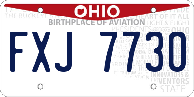 OH license plate FXJ7730