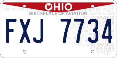 OH license plate FXJ7734