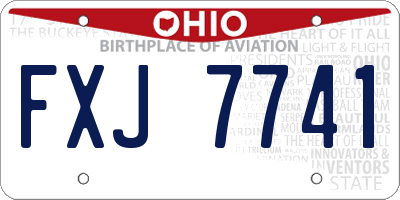OH license plate FXJ7741