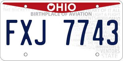 OH license plate FXJ7743