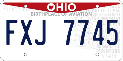 OH license plate FXJ7745