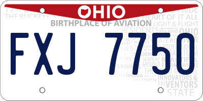 OH license plate FXJ7750