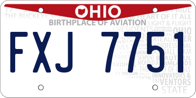 OH license plate FXJ7751