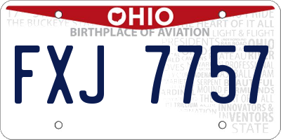 OH license plate FXJ7757