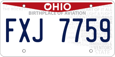 OH license plate FXJ7759