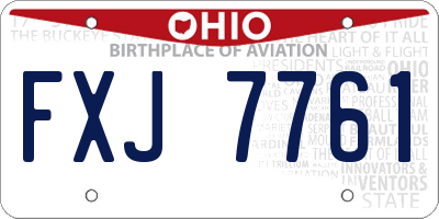 OH license plate FXJ7761