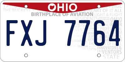 OH license plate FXJ7764
