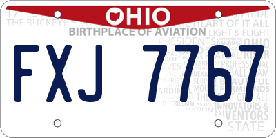 OH license plate FXJ7767