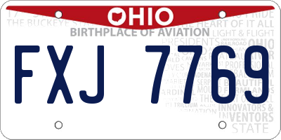 OH license plate FXJ7769