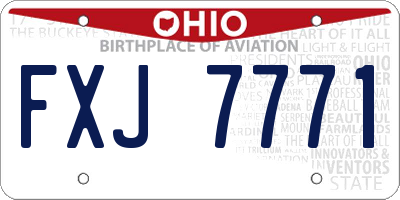 OH license plate FXJ7771