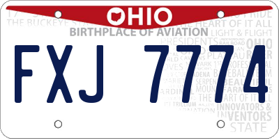 OH license plate FXJ7774
