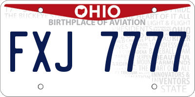 OH license plate FXJ7777