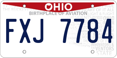 OH license plate FXJ7784