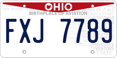 OH license plate FXJ7789