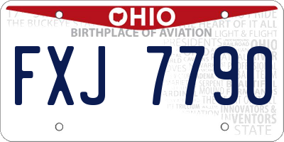 OH license plate FXJ7790