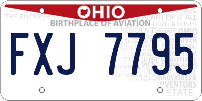 OH license plate FXJ7795