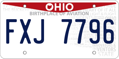OH license plate FXJ7796
