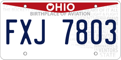 OH license plate FXJ7803
