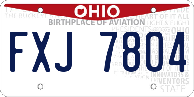 OH license plate FXJ7804